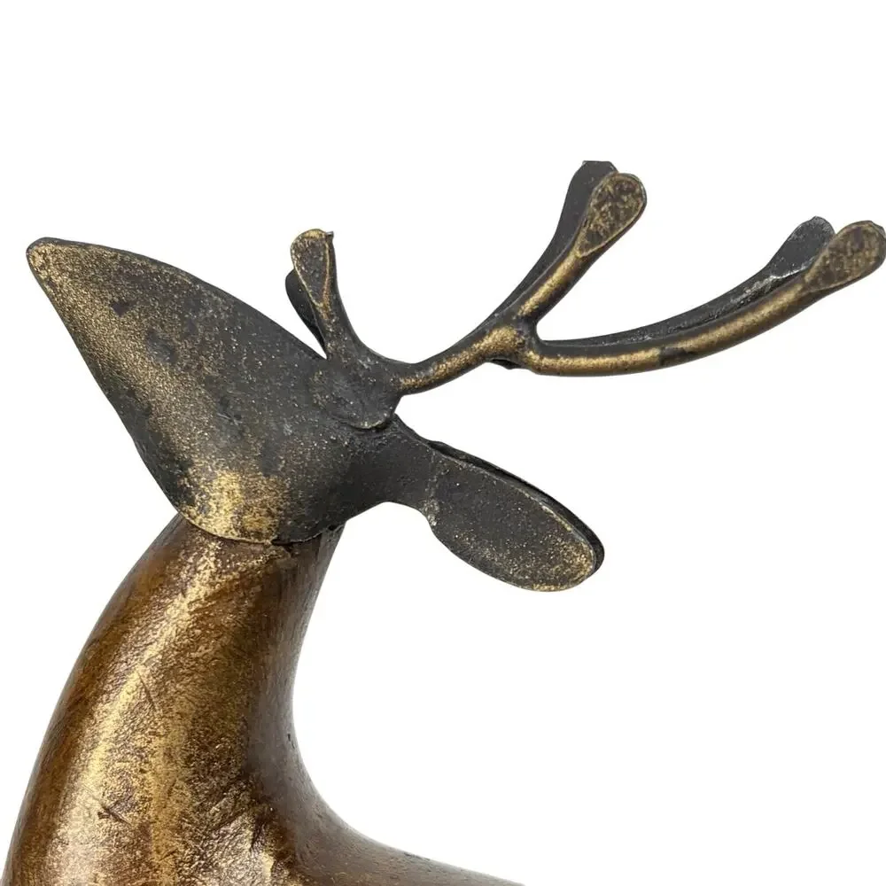 Pier 1 Imports Reindeer Christmas Stocking Hanger Holder Wood Metal Holiday Deer